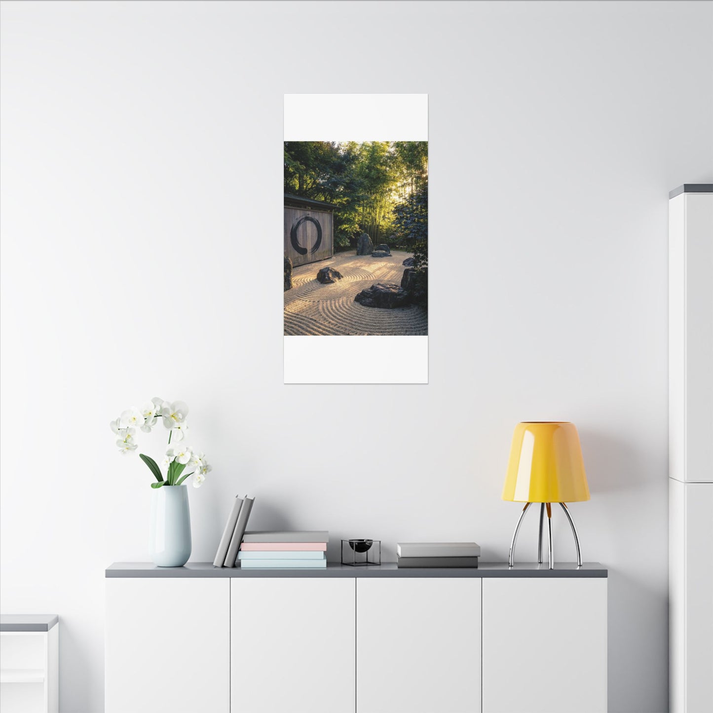 Rock Garden Enso Canvas Art | Tranquil Zen Art
