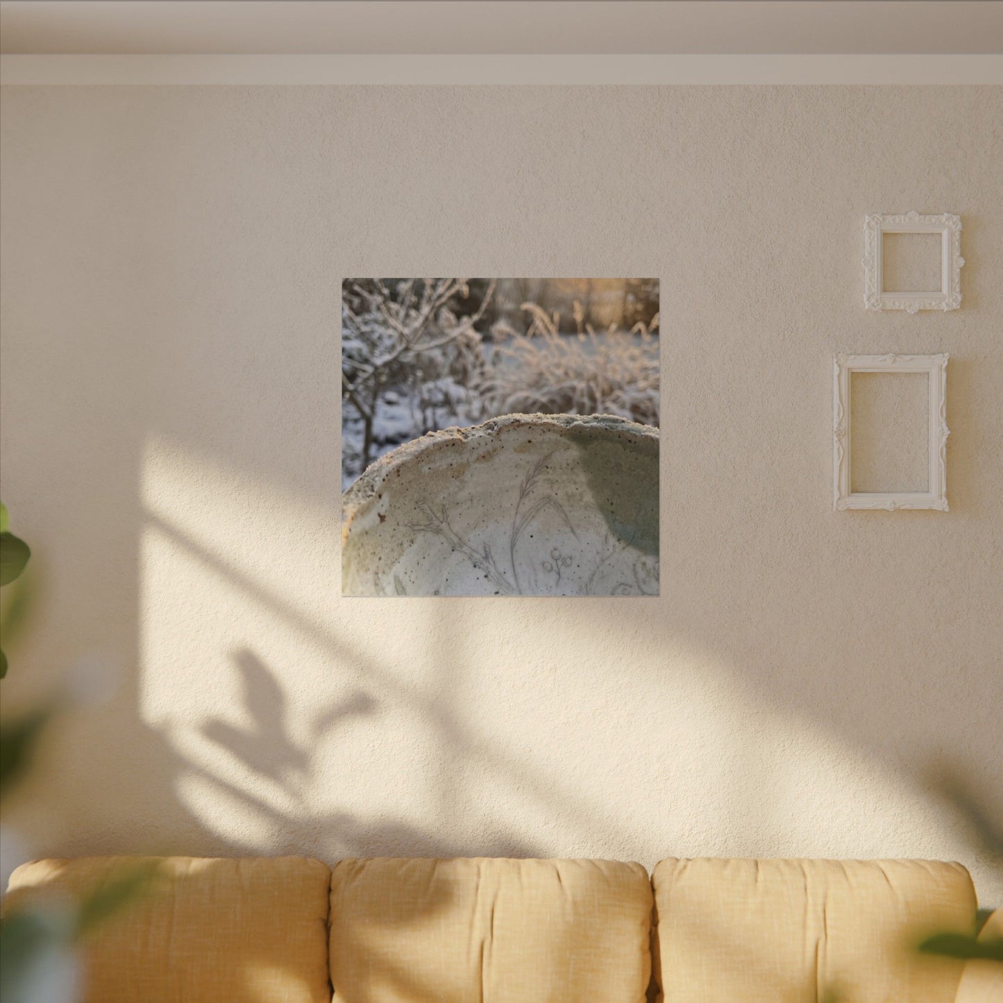 Ceramic Bowl Canvas Art | Winter Japandi Minimal Line Art