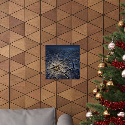 Ma Cracked Earth Wall Art Print - Kintsugi Broken Beauty