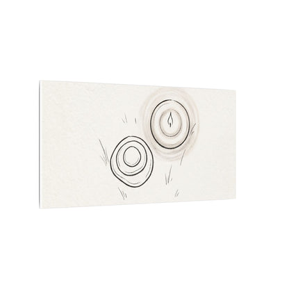 River Stones Canvas Art | Winter Japandi Minimal Line Art