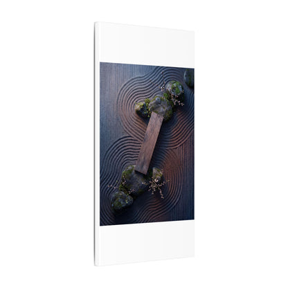 Spring Rock Garden Moody Minimal Canvas Art | Atmospheric Decor