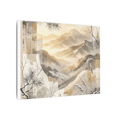 Shibui Mountain Mist Canvas Art - Japandi Japanese Pattern