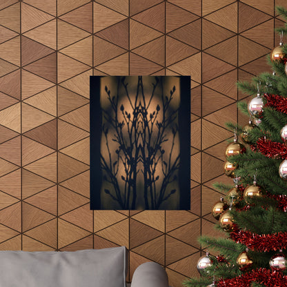 Golden Hour Shadow Play Wall Art Print - Dark Japandi Seijaku