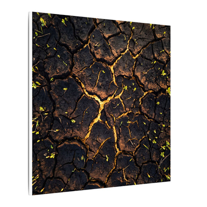 Cracked Earth Moody Minimal Canvas Art | Sophisticated Dark Japandi Art