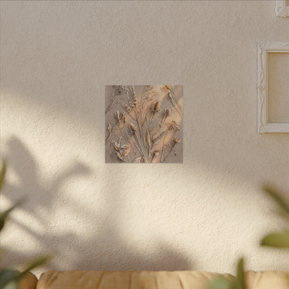 Japandi Dried Flowers in Golden Hour | Watercolor Canvas Art