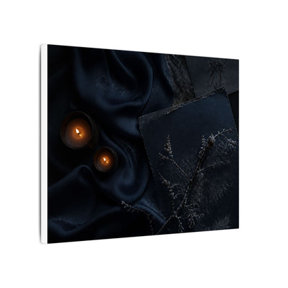 Candlelight Silk Drape Canvas Art - Dark Japandi Kanso