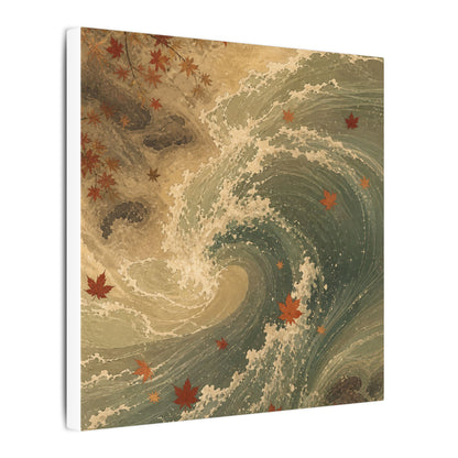 Japandi Ocean Wave in Candlelight | Japanese Pattern Canvas Art