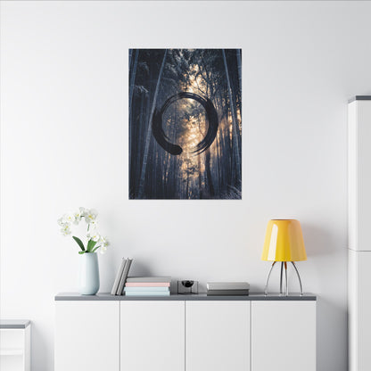 Bamboo Grove Canvas Art | Winter Zen Enso Art