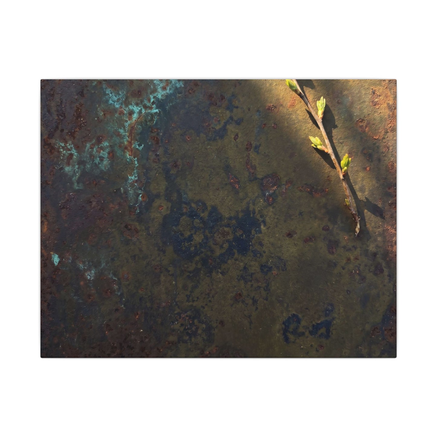 Golden Hour Rust Patina Canvas Art - Dark Japandi Ma
