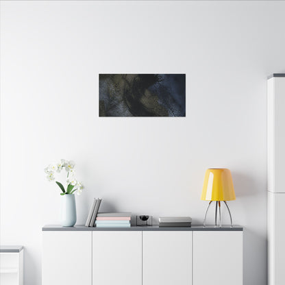 Shibui Ink Brushstroke Canvas Art - Dark Japandi Dark Texture
