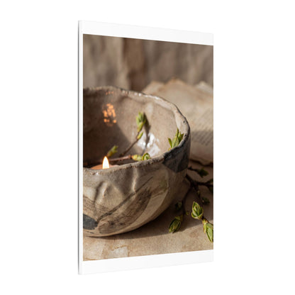 Candlelight Ceramic Bowl Canvas Art - Japandi Ma