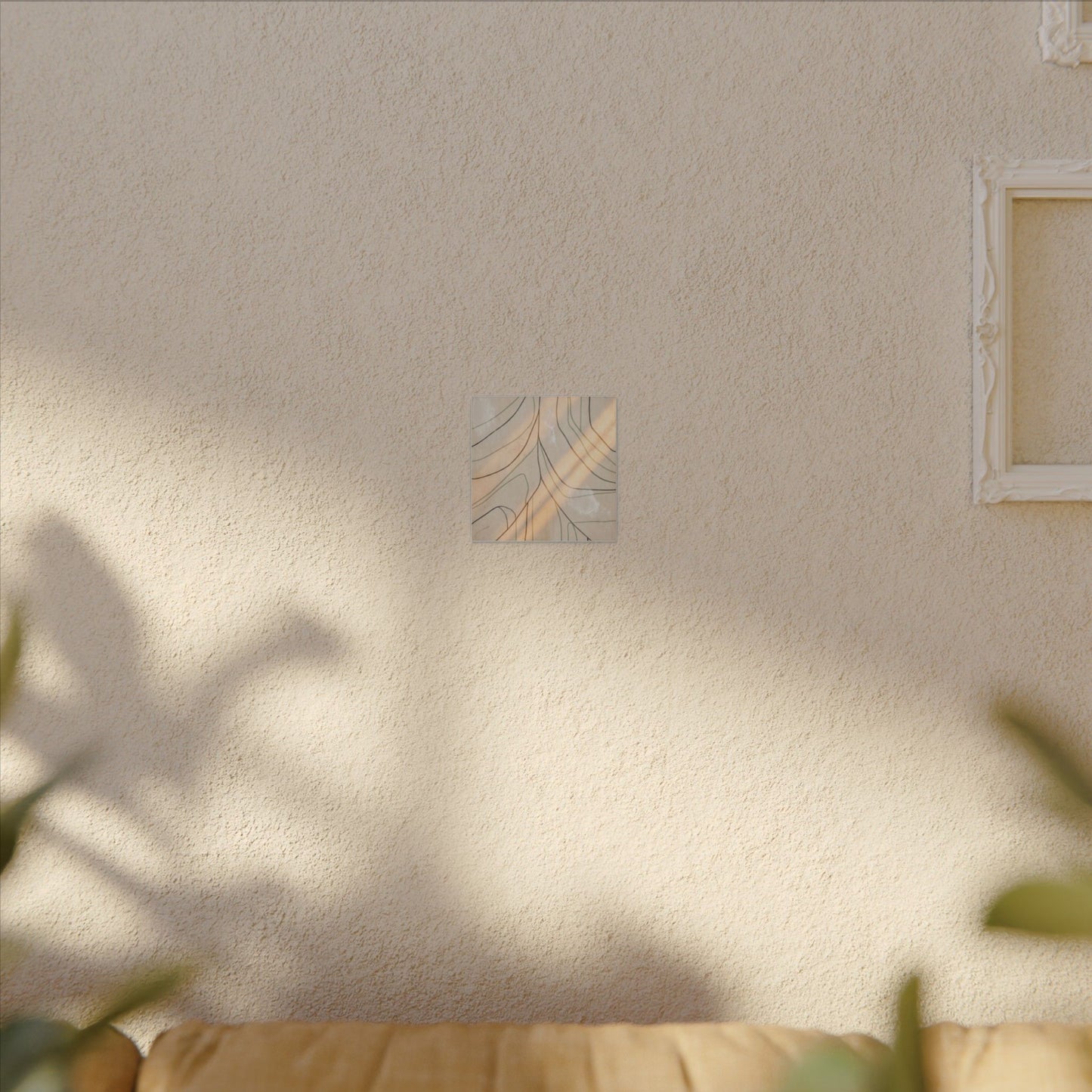 Shoji Screen Minimal Line Canvas Art | Warm Japandi Art