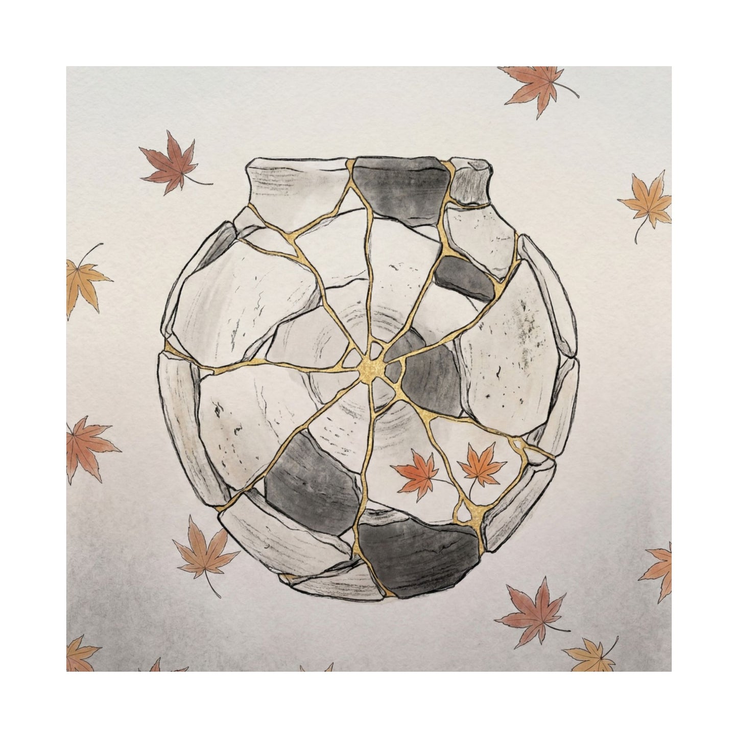 Dawn Broken Pottery Wall Art Print - Japandi Datsuzoku