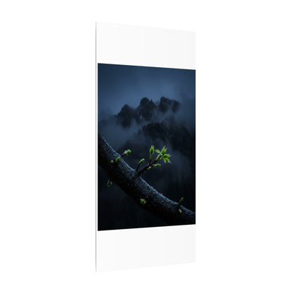 Moonlight Mountain Mist Canvas Art - Dark Japandi Kanso