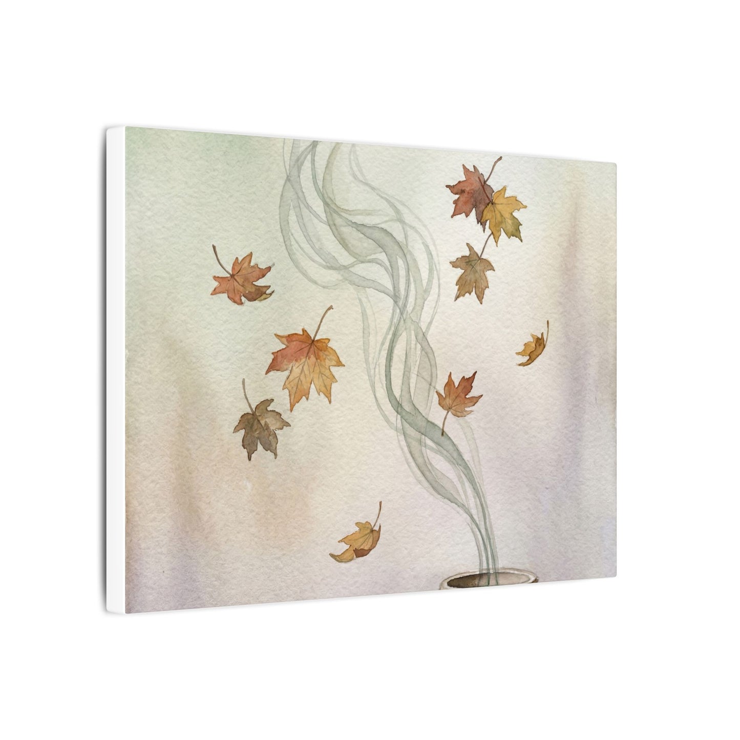 Incense Smoke Canvas Art | Autumn Japandi Watercolor Art