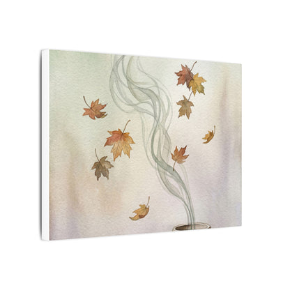 Incense Smoke Canvas Art | Autumn Japandi Watercolor Art