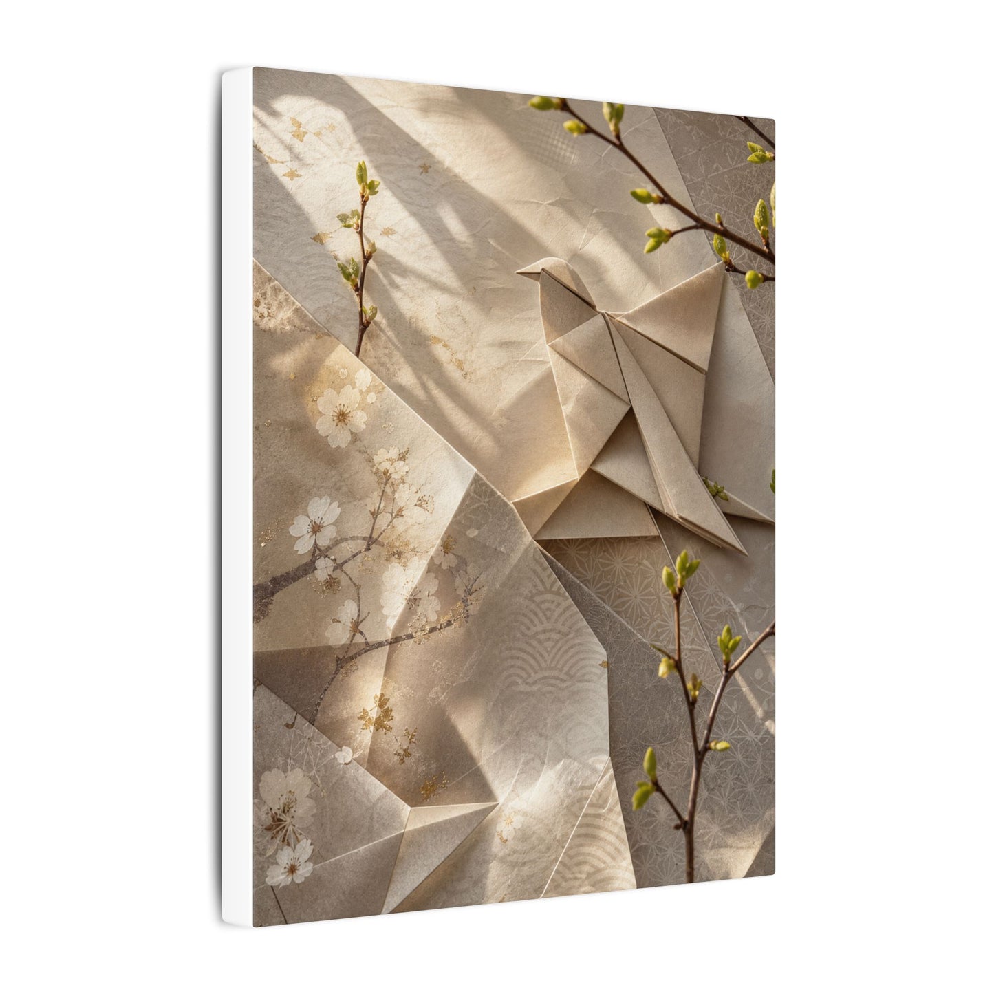 Golden Hour Paper Fold Canvas Art - Japandi Fukinsei