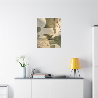 Warm Ceramic Bowl Canvas Art - Minimal Line Japandi