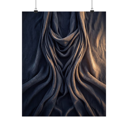 Silk Drape Shadow Zen Wall Art Print | Sophisticated Dark Japandi Art Art Print