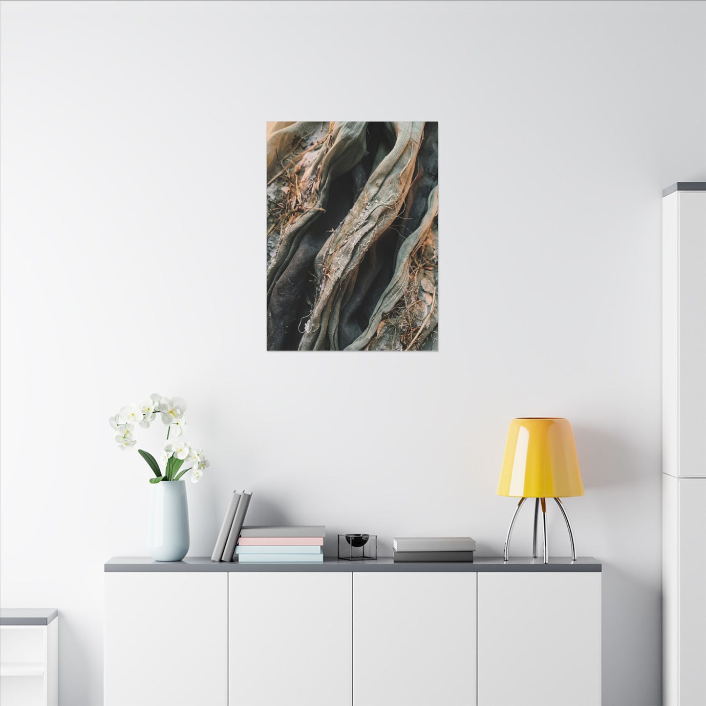 Silk Drape Winter Canvas Art | Japandi Cozy Design