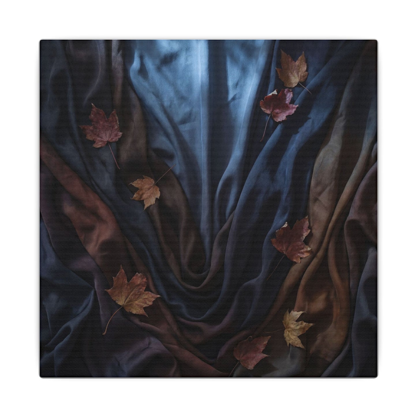 Silk Drape Canvas Art | Autumn Dark Japandi Moody Minimal Art