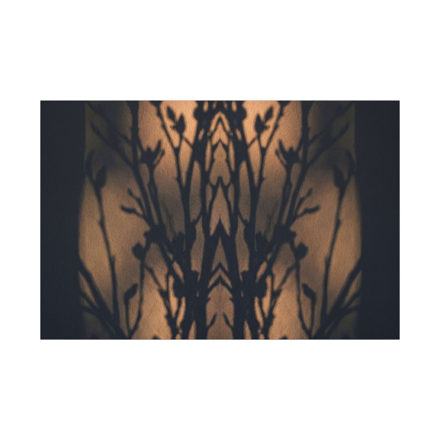 Dark Japandi Shadow Play in Golden Hour | Shadow Zen Canvas Art