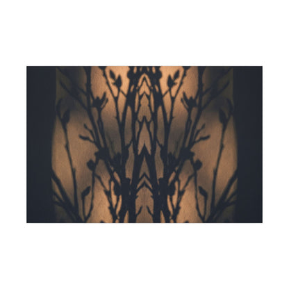 Dark Japandi Shadow Play in Golden Hour | Shadow Zen Canvas Art