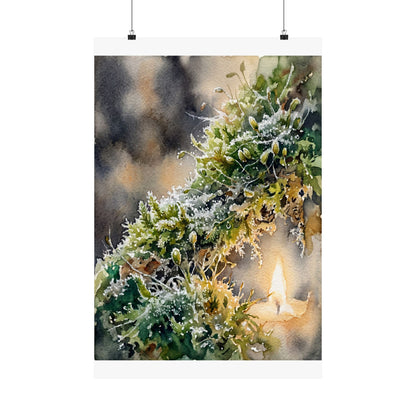 Fukinsei Moss Close Up Wall Art Print - Japandi Watercolor
