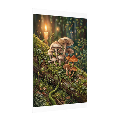 Spring Wild Mushrooms Herbarium Canvas Art | Rustic Decor