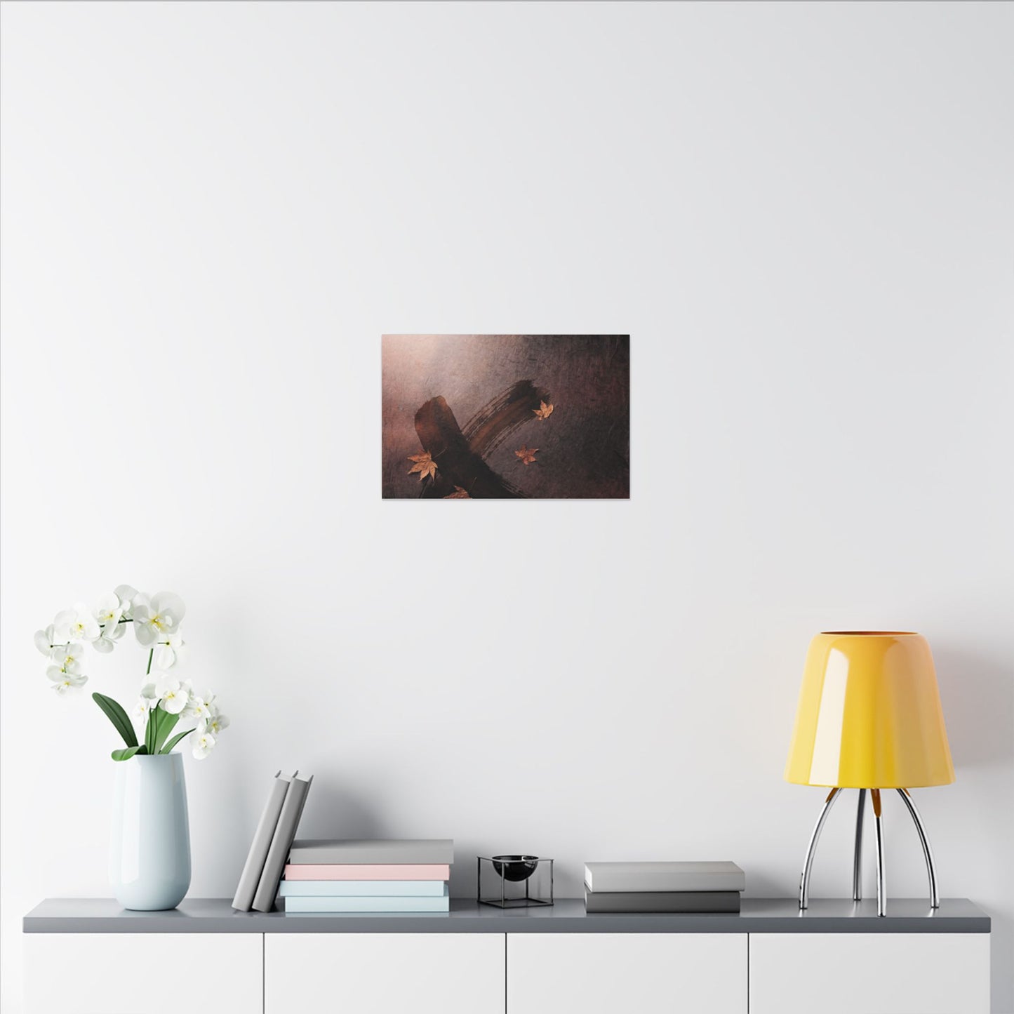 Moody Ink Brushstroke Canvas Art - Moody Minimal Dark Japandi