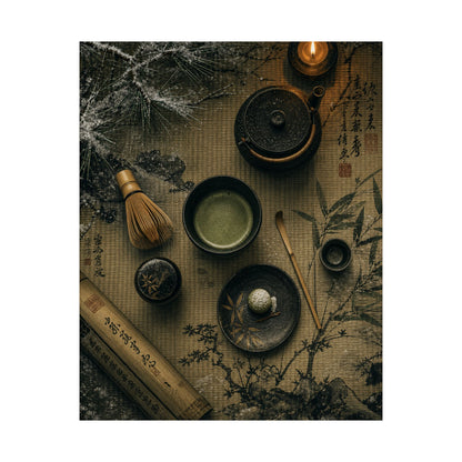 Tea Ceremony Winter Wall Art Print | Zen Calm Design
