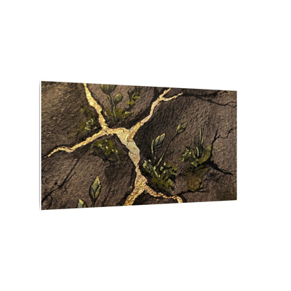 Spring Cracked Earth Charcoal Ink Canvas Art | Luxurious Decor