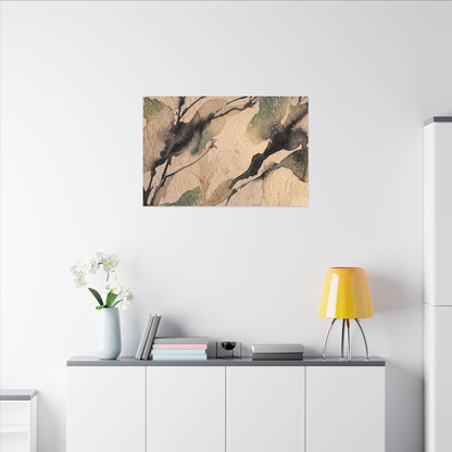 Japandi Shadow Play in Golden Hour | Watercolor Canvas Art