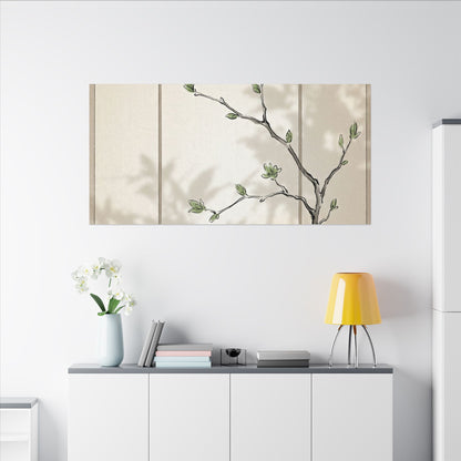 Shoji Screen Spring Canvas Art | Japandi Cozy Design