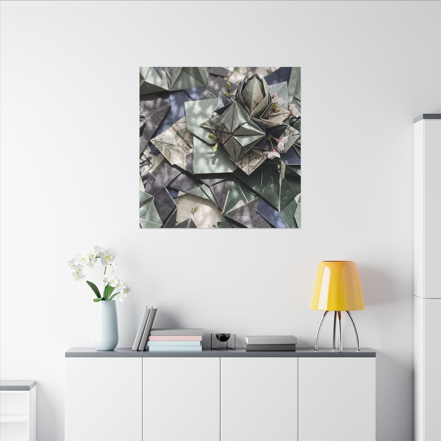 Shibui Paper Fold Canvas Art - Japandi Japanese Pattern