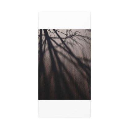 Dark Japandi Shadow Play in Dawn | Moody Minimal Canvas Art