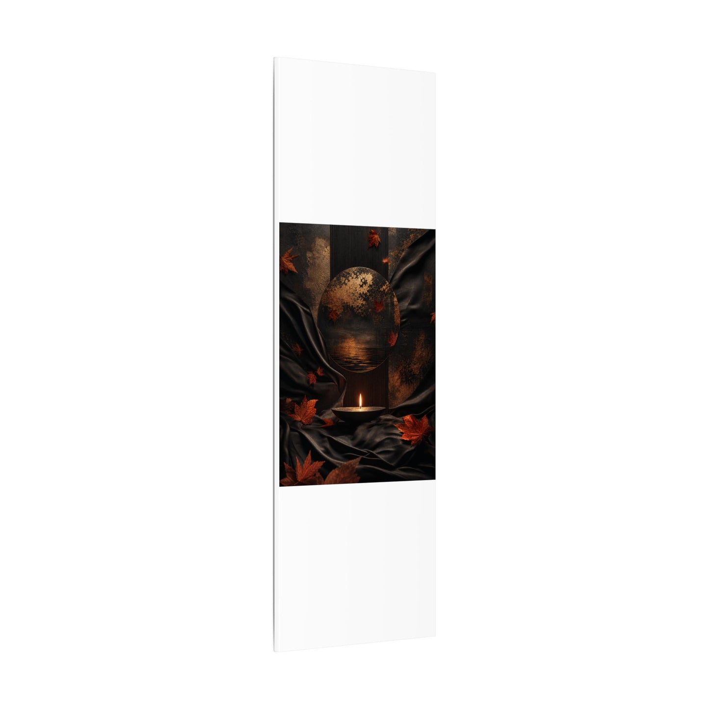 Silk Drape Autumn Canvas Art | Dark Japandi Moody Design