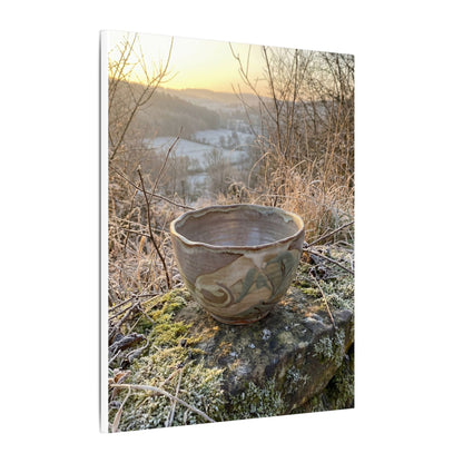 Golden Hour Ceramic Bowl Canvas Art - Japandi Shibui