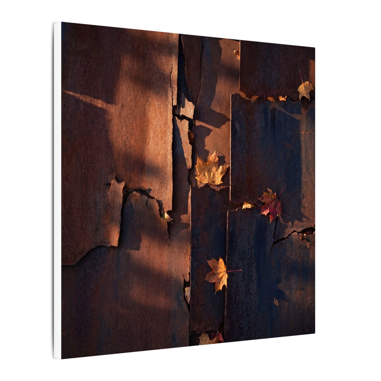 Seijaku Rust Patina Canvas Art - Dark Japandi Shadow Zen