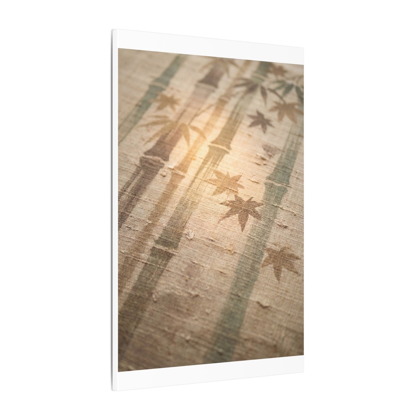 Autumn Bamboo Grove Japanese Pattern Canvas Art | Neutral Decor
