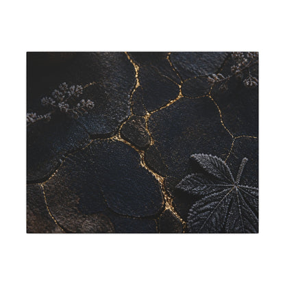 Candlelight Cracked Earth Canvas Art - Dark Japandi Ma