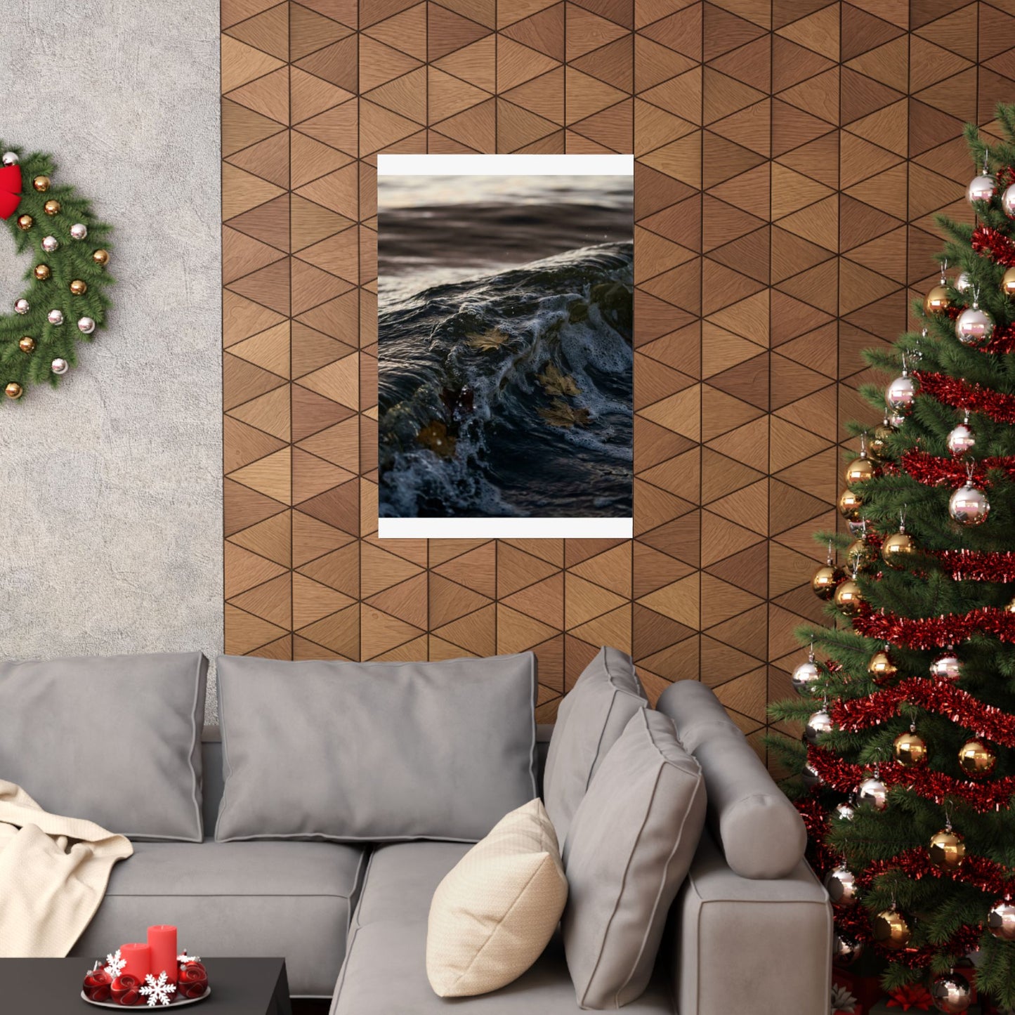 Mono No Aware Ocean Wave Wall Art Print - Dark Japandi Moody Minimal