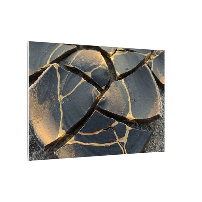Broken Pottery Winter Canvas Art | Kintsugi Resilient Design