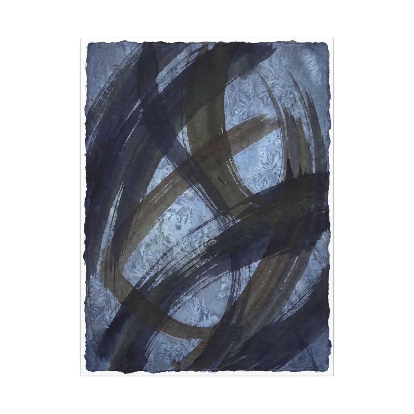 Ink Brushstroke Canvas Art | Winter Dark Japandi Shadow Zen Art