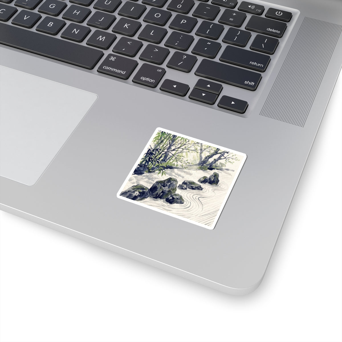 Rock Garden Sticker | Spring Zen Sumi E Art
