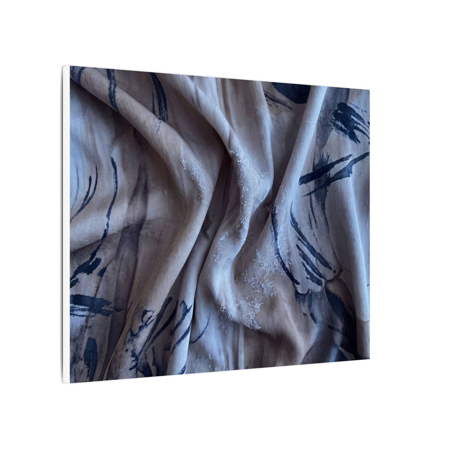 Silk Drape Winter Canvas Art | Japandi Earthy Design