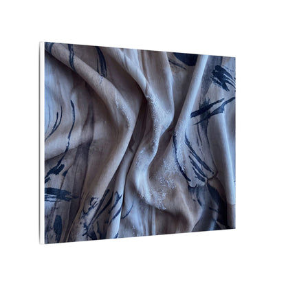 Silk Drape Winter Canvas Art | Japandi Earthy Design