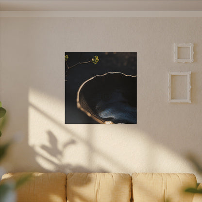 Ma Ceramic Bowl Canvas Art - Dark Japandi Shadow Zen