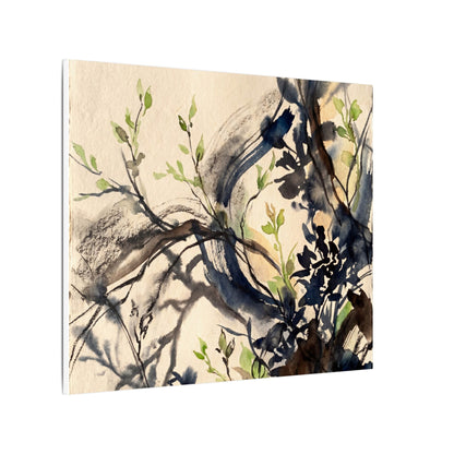 Ma Shadow Play Canvas Art - Dark Japandi Charcoal Ink