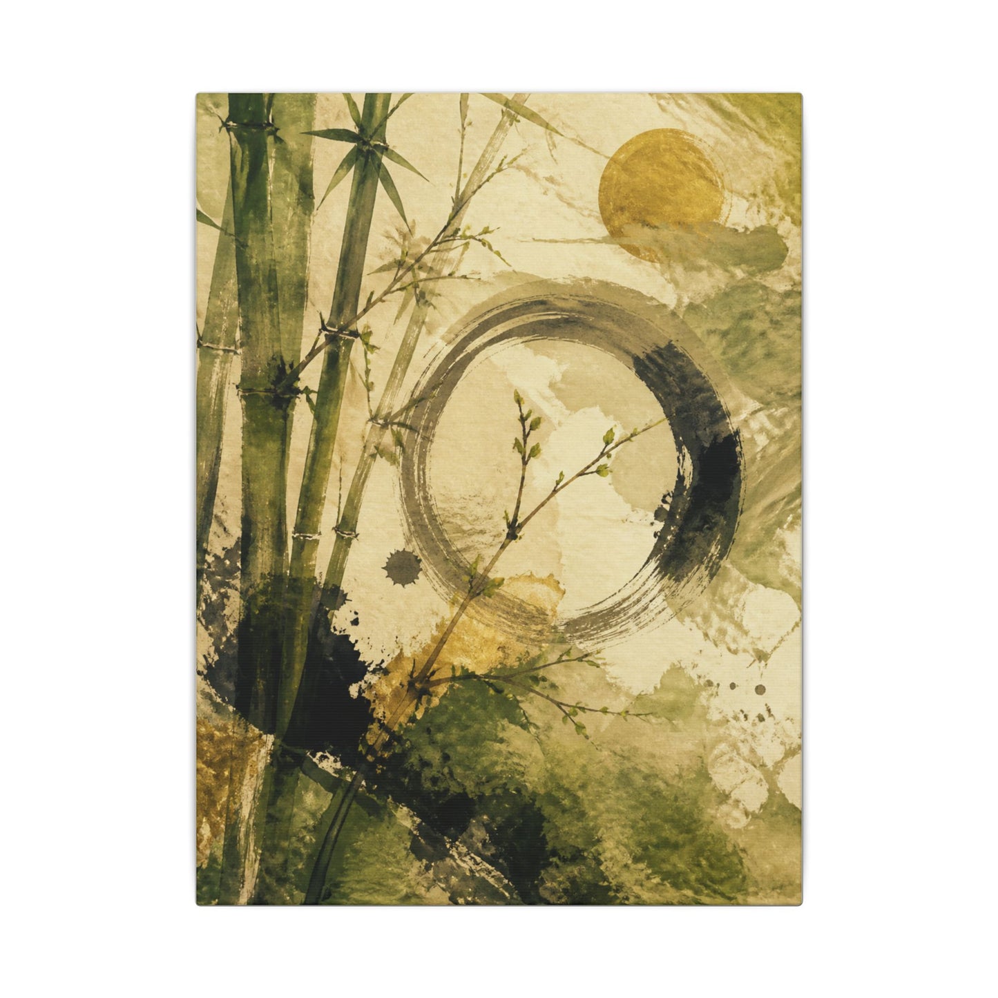 Ink Brushstroke Sumi E Canvas Art | Calm Zen Art